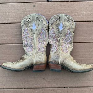 Ariat purple flame western boots 8